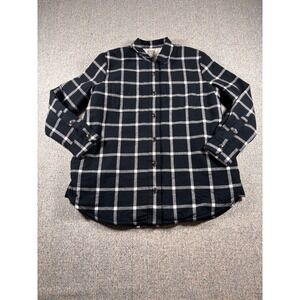 J.Crew Plaid Sherpa Lined Flannel Men's Shacket Black White